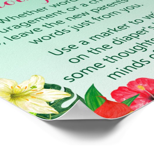 Luau Tropical Baby Duschzeichen Poster (Ecke)