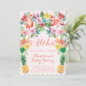 Luau Tropical Baby Shower Einladung (Stehend Vorderseite)