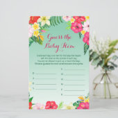 Luau Tropical Baby Shower Game PRINTED (Stehend Vorderseite)