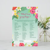 Luau Tropical Baby Shower Game PRINTED (Stehend Vorderseite)