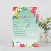 Luau Tropical Baby Shower Game PRINTED (Stehend Vorderseite)