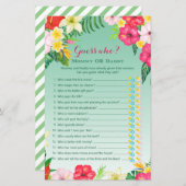 Luau Tropical Baby Shower Game PRINTED (Vorne/Hinten)
