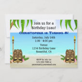 Luau Tropical Beach Birthday Einladung ~ Jungs (Rückseite)