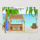 Luau Tropical Beach Birthday Einladung ~ Jungs (Vorne/Hinten)