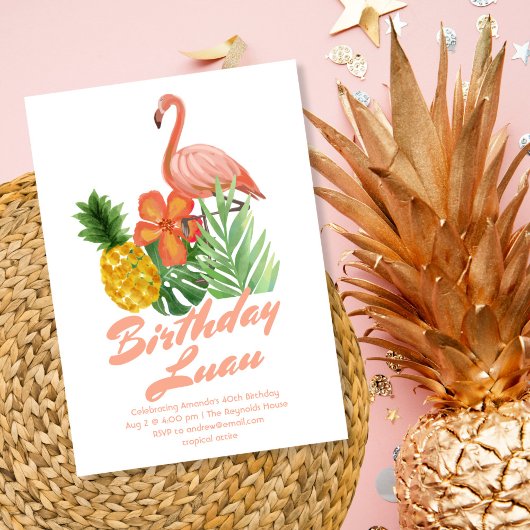 Luau Tropical Birthday Party Einladung