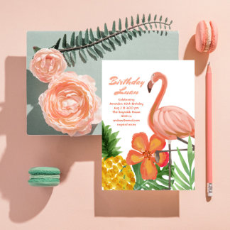 Luau Tropical Birthday Party Einladung