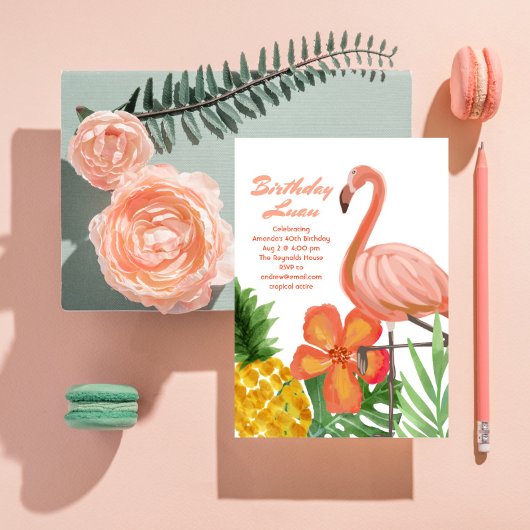 Luau Tropical Birthday Party Einladung