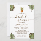 Luau Tropical Blätter Ananas Brautparty Einladung (Vorderseite)