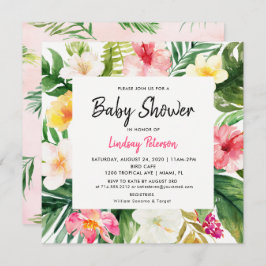Luau Tropical Blätter Summer Square Baby Shower Einladung