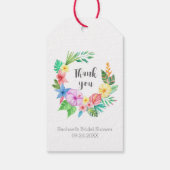 Luau Tropical Blume Brautparty Vielen Dank Geschenkanhänger (Rückseite)