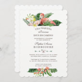 Luau Tropical Blume Invitación de Baby Shower Einladung (Vorne/Hinten)