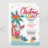 Luau Tropical Christmas Party Einladung Card (Vorne/Hinten)