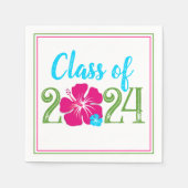 Luau Tropical Class of 2024 Abschluss Paper Serviette (Vorderseite)