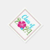 Luau Tropical Class of 2024 Abschluss Paper Serviette (Ecke)