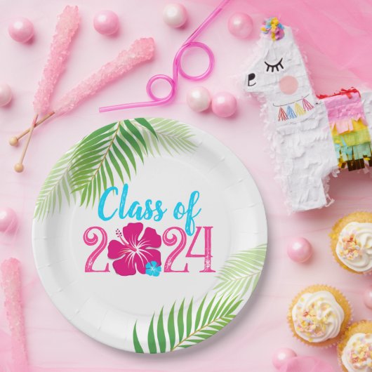 Luau Tropical Class of 2024 Graduation Party Pappteller (Party)