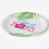 Luau Tropical Class of 2024 Graduation Party Pappteller (Schrägansicht)
