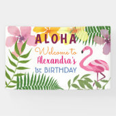 Luau Tropical Flamingo Birthday Banner (Horizontal)