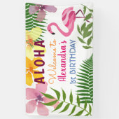 Luau Tropical Flamingo Birthday Banner (Vertikal)