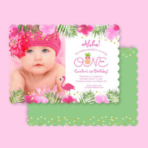 Luau Tropical Floral Foto Girl 1. Geburtstag