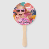 Luau Tropical Foto Geburtstagsfan Fächer (Vorderseite)