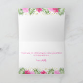 Luau Tropical Girl Erster Geburtstag Vielen Dank Karte (Innenseite)