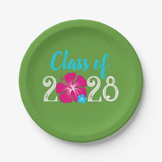 Luau Tropical Green Abschluss Paper Tellers Pappteller (Vorderseite)