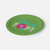 Luau Tropical Green Abschluss Paper Tellers Pappteller (Schrägansicht)