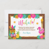 Luau Tropical Hawaiian Dankeskarte (Vorderseite)