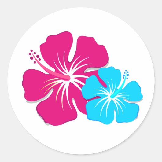 Luau Tropical Hibiskus Umschlag Aufkleber Stickers (Vorderseite)