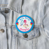 Luau Tropical Party Flamingo Hula Hoop Champion 3" Button (Beispiel)