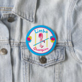 Luau Tropical Party Flamingo Limbo Champion 3" Button (Beispiel)