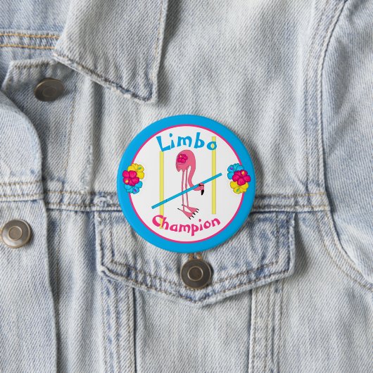 Luau Tropical Party Flamingo Limbo Champion 3"  Button (Beispiel)