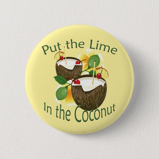 Luau Tropical Party Funny Coconut Drink Taste Button (Vorderseite)