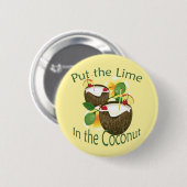 Luau Tropical Party Funny Coconut Drink Taste Button (Vorne & Hinten)