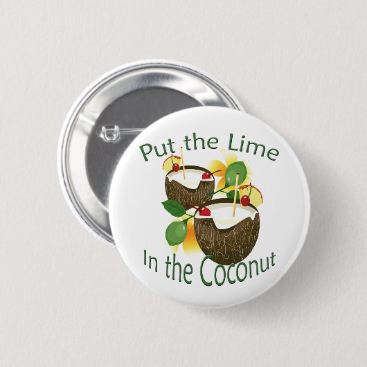 Luau Tropical Party Funny Coconut Drink Taste Button (Vorne & Hinten)