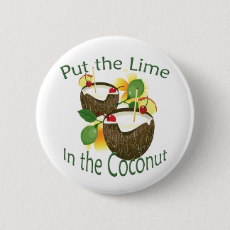 Luau Tropical Party Funny Coconut Drink Taste Button
