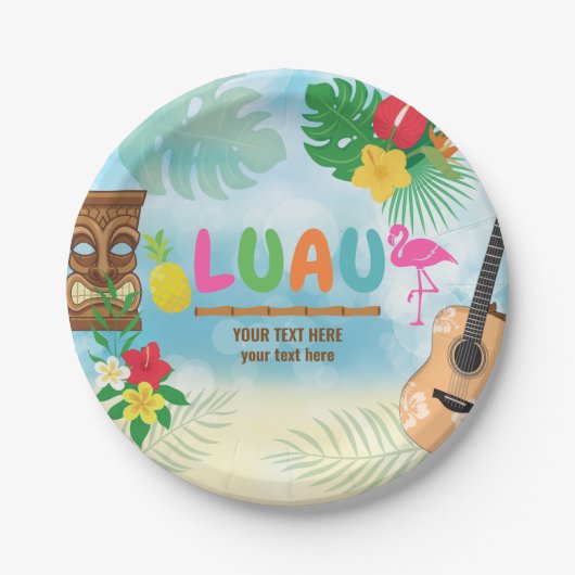 Luau Tropical Theme Pappteller (Vorderseite)