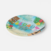 Luau Tropical Theme Pappteller (Schrägansicht)