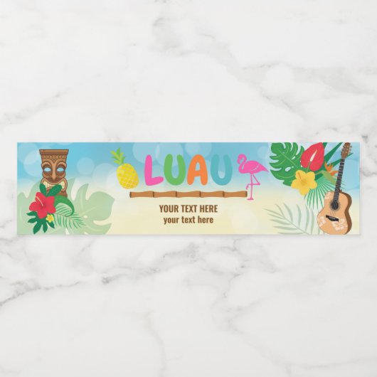 Luau Tropical Theme Wasserflaschenetikett (Einzelnes Label)