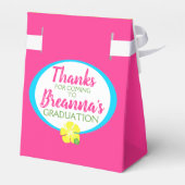 Luau Tropischer Hibiskus Abschluss Pink Geschenkschachtel (Rückseite)