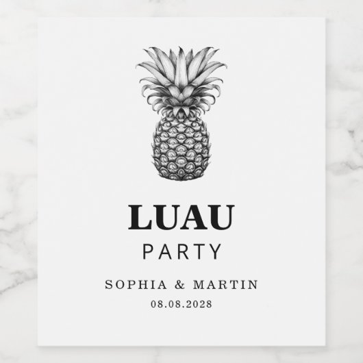 Luau tropisches Party mit Ananas-Weinetikett Weinetikett (Einzelnes Label)