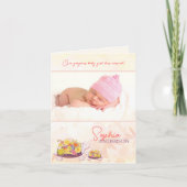 Luau Turtles Baby Girl Foto Birth Ankündigung (Vorderseite)