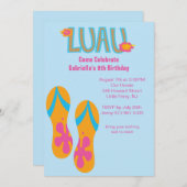 Luau Umdrehe Flop Geburtstag Einladung (Vorne/Hinten)