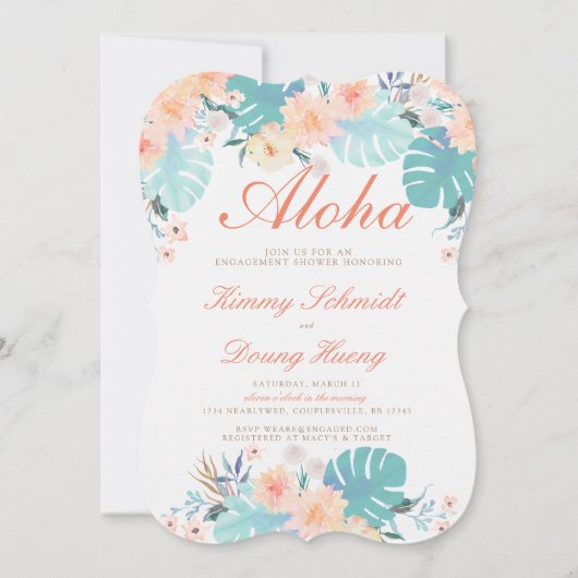 Luau Verlobung Einladung (Vorderseite)