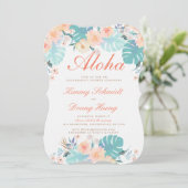 Luau Verlobung Einladung (Stehend Vorderseite)