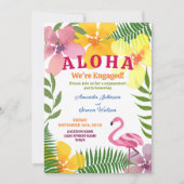 Luau-Verlobungsparty-QR-Code Einladung (Vorderseite)