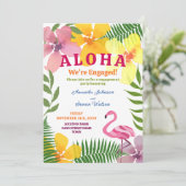 Luau-Verlobungsparty-QR-Code Einladung (Stehend Vorderseite)