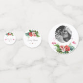 Luau Wedding Birthday Flamingo Floral Gold Konfetti (Vorderseiten)