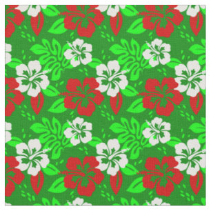 Luau-Weihnachten hawaiianische Hibiskus-Tropenblum Stoff