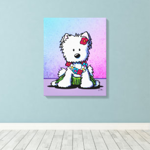 Luau Westie Terrier Dog Canvas Print Leinwanddruck
